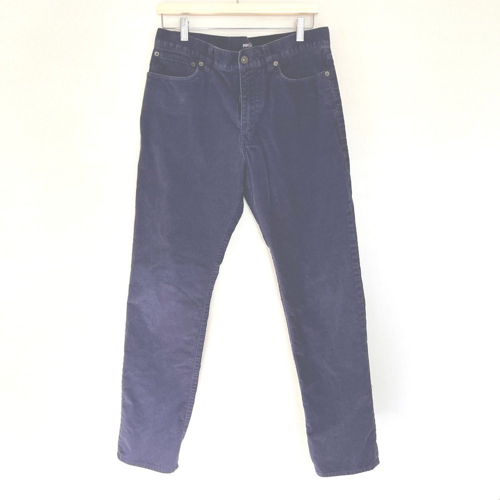 J.Crew Mercantile‎ Flex Straight Fit Corduroy Pants Mens 32x32 Navy Blue Cords